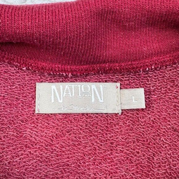 Nation LTD Side Lace Up Sweatshirt Red - Picture 3 of 7